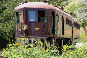 McKeen Motor Car rounding a curve